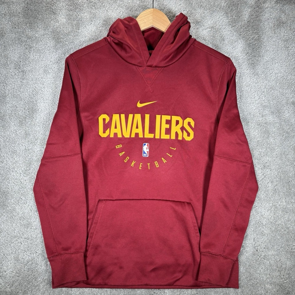 Nike Cleveland Cavaliers Hoodie Sweatshirt Youth Boys L Pullover Red Dri Fit NBA